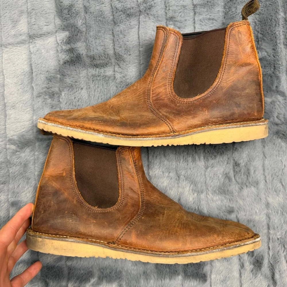Red Wing Weekender Chelsea Boots Mens 12 Brown Leather 3311 Made in USA